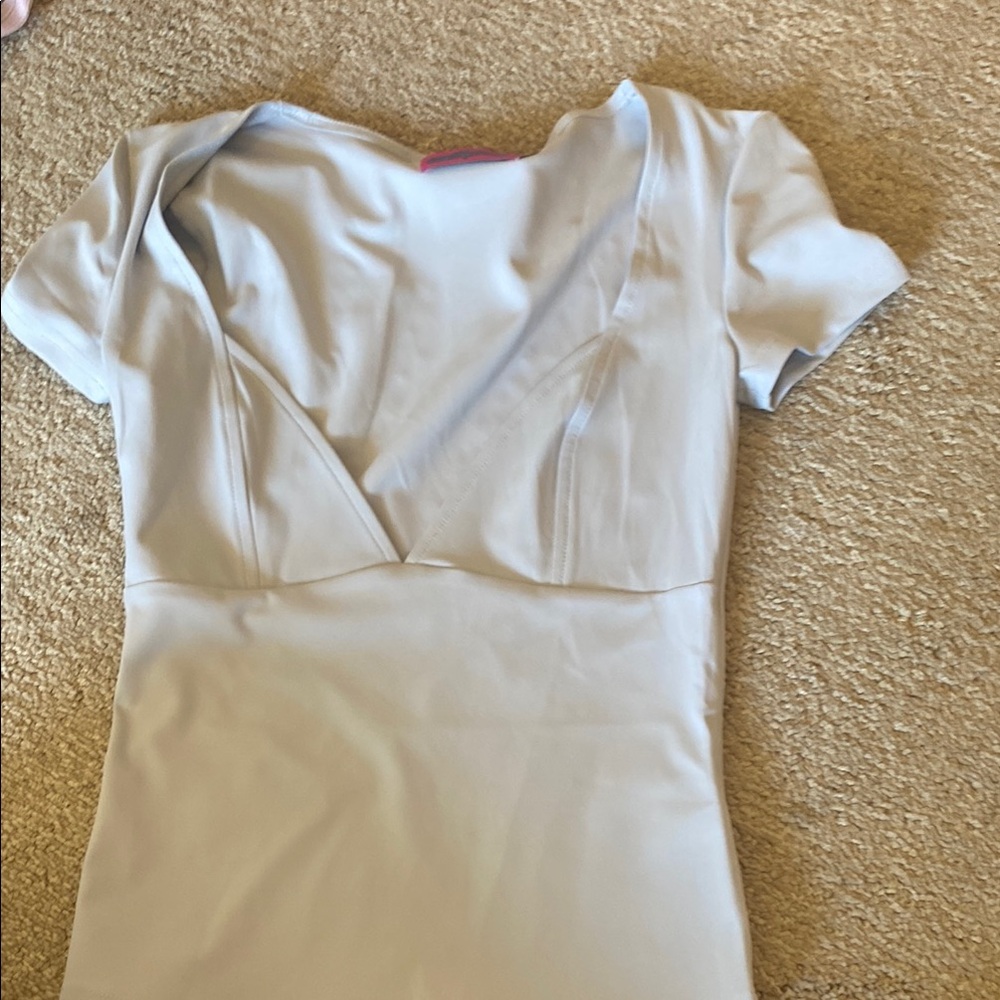 Elegant Light Blue V-Neck Dress